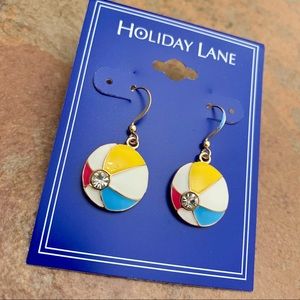 NWT Beach Ball Earrings by Holiday Lane from Macy’s
